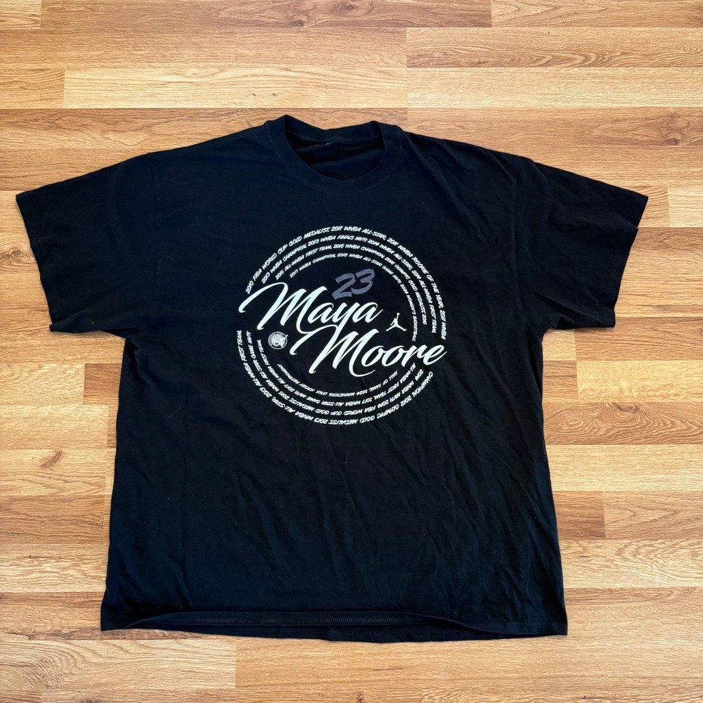 Maya Moore Minnesota Lynx #23 Tribute‎ T-Shirt XL Black WNBA Legend Rare Vintage